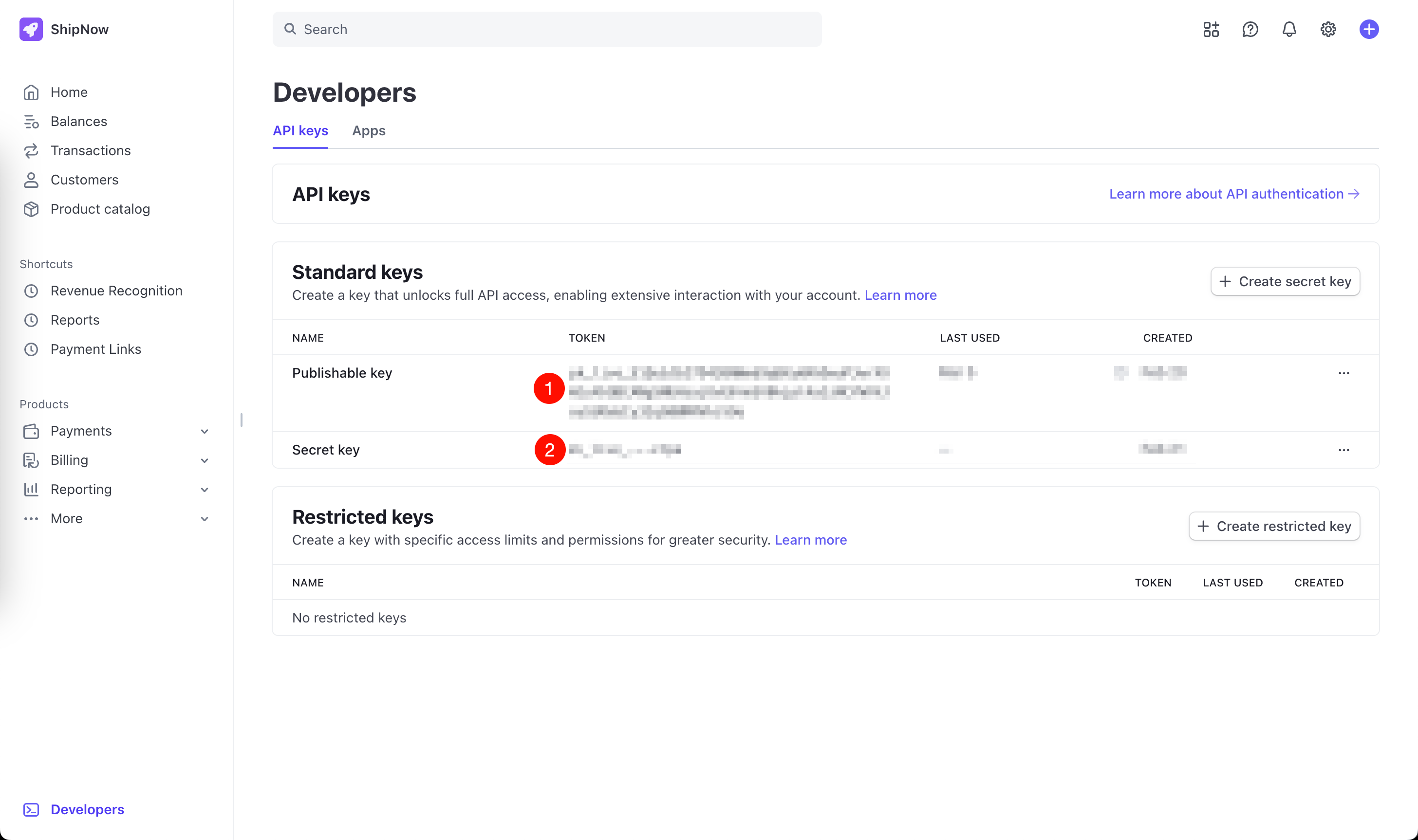 Get Stripe API keys