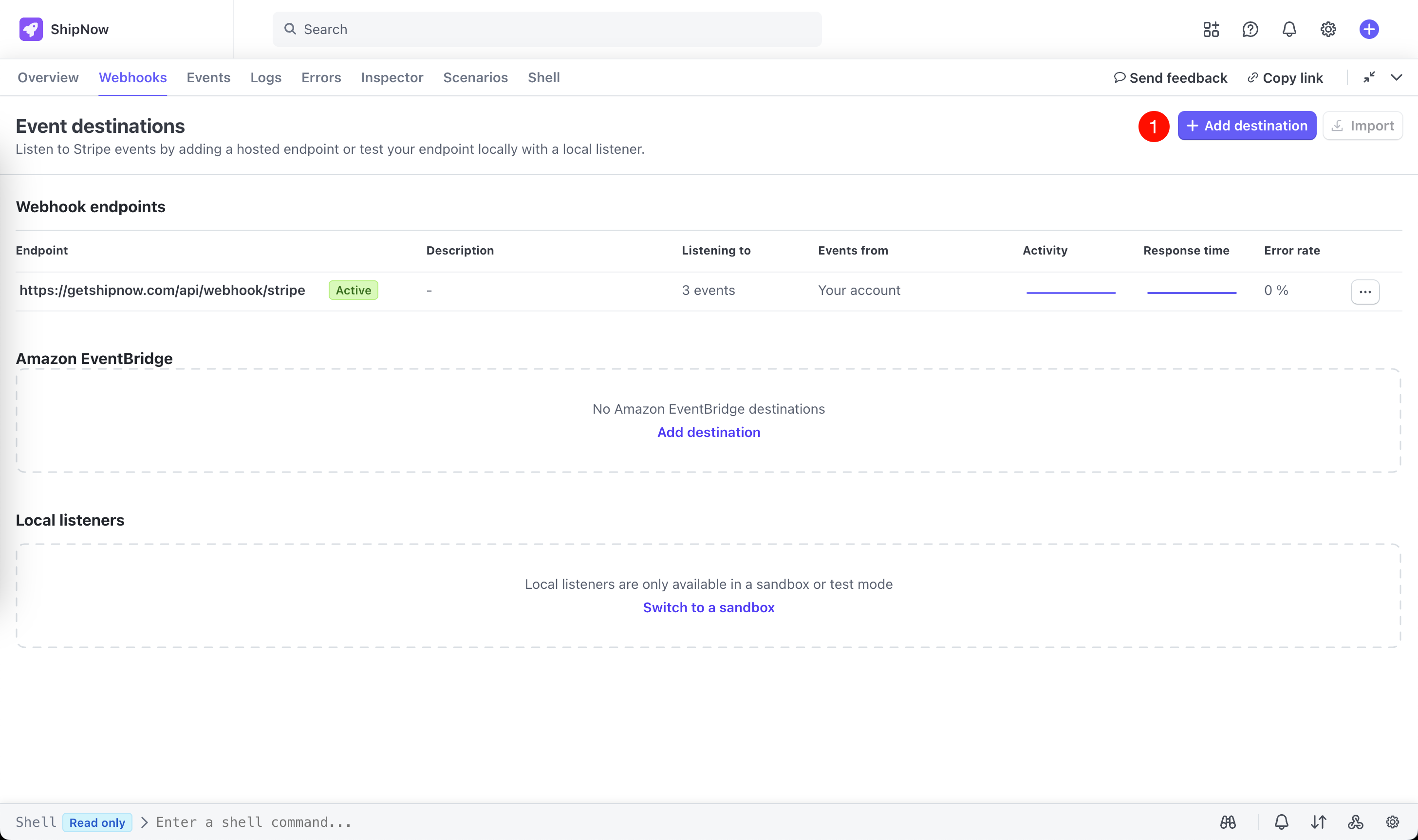 Create Stripe webhook